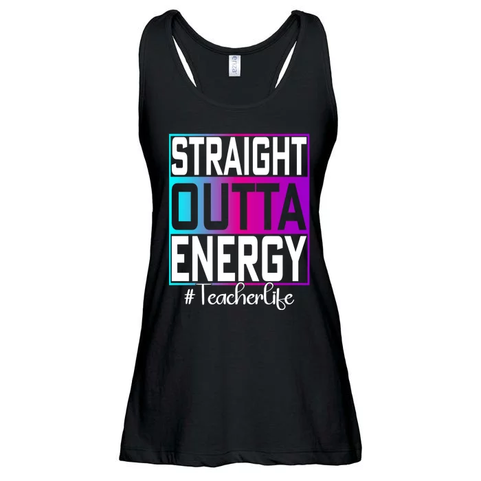 Paraprofessional Straight Outta Energy Teacher Life Gifts Ladies Essential Flowy Tank