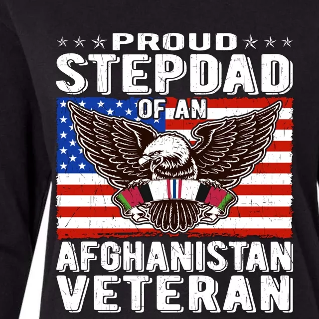 Proud Stepdad Of Afghanistan Veteran Patriotic Military Dad Cute Gift Womens Cotton Relaxed Long Sleeve T-Shirt