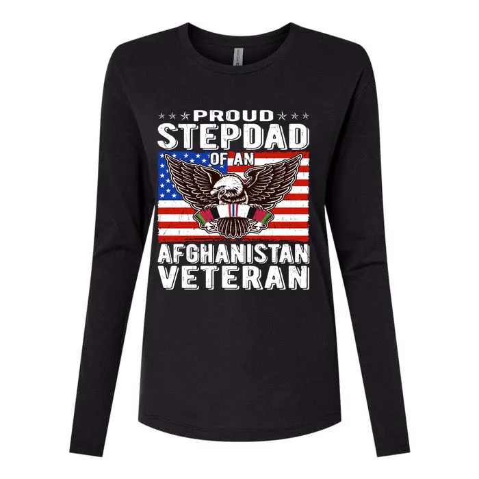 Proud Stepdad Of Afghanistan Veteran Patriotic Military Dad Cute Gift Womens Cotton Relaxed Long Sleeve T-Shirt