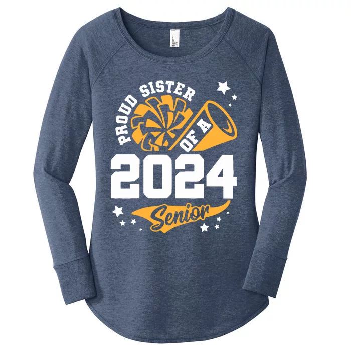 Proud Sister Of A 2024 Senior Cheer Sister Graduation Party Women's Perfect Tri Tunic Long Sleeve Shirt