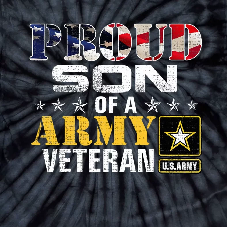 Proud Son Of A Army Veteran American Flag Military Gift Tie-Dye T-Shirt