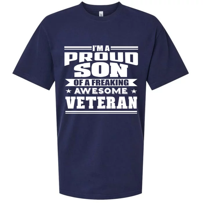 Proud Son Of A Freaking Awesome Veteran Funny Gift Sueded Cloud Jersey T-Shirt