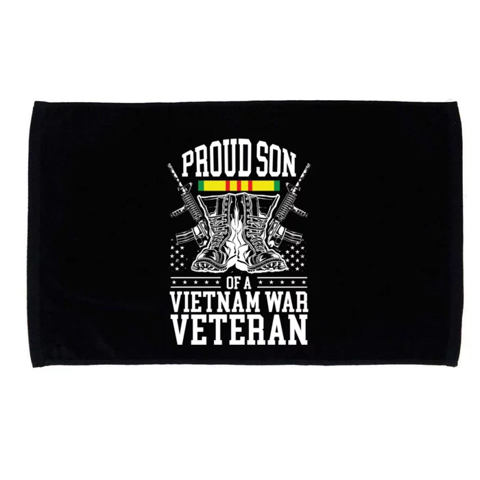 Proud Son Of A Vietnam War Veteran Soldier Father Mother Gift Microfiber Hand Towel