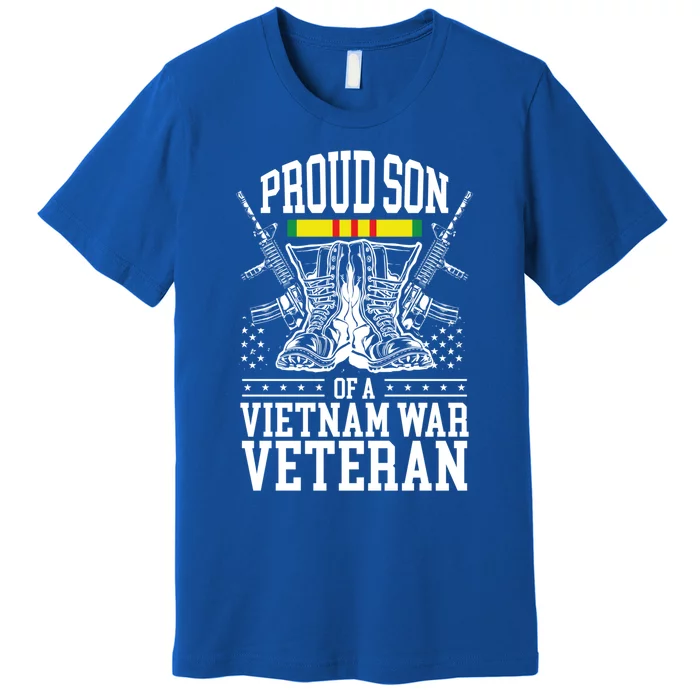 Proud Son Of A Vietnam War Veteran Soldier Father Mother Gift Premium T-Shirt