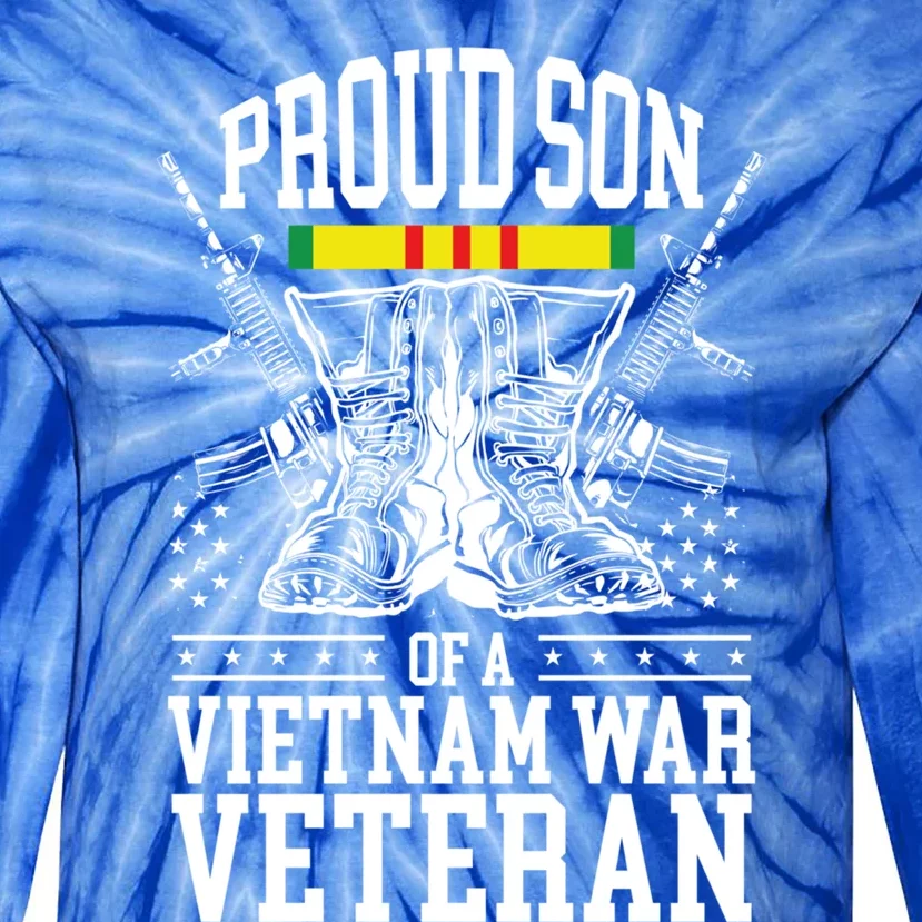 Proud Son Of A Vietnam War Veteran Soldier Father Mother Gift Tie-Dye Long Sleeve Shirt