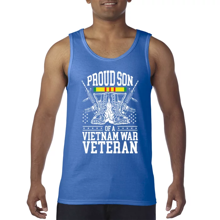 Proud Son Of A Vietnam War Veteran Soldier Father Mother Gift Tank Top