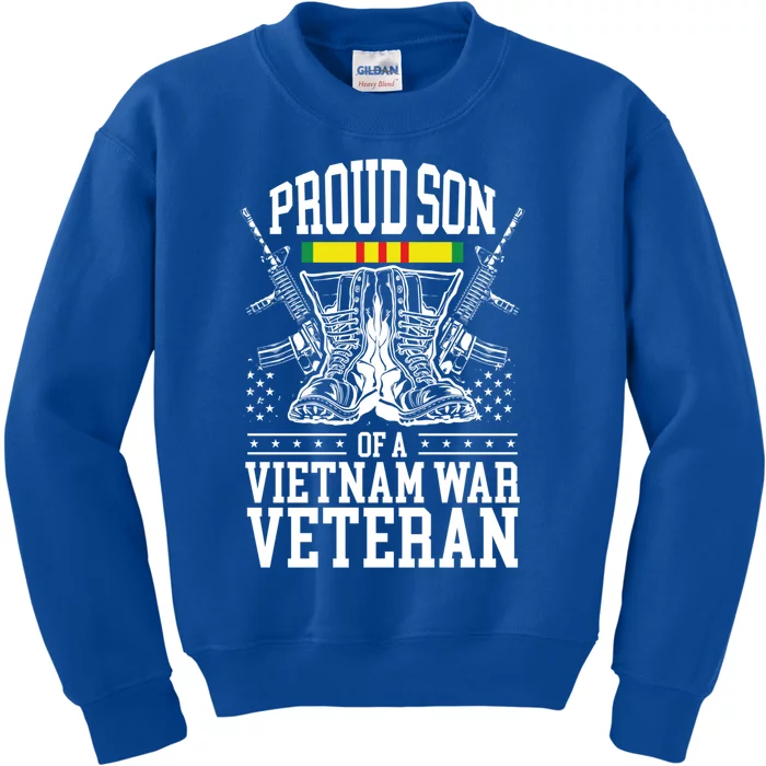 Proud Son Of A Vietnam War Veteran Soldier Father Mother Gift Kids Sweatshirt