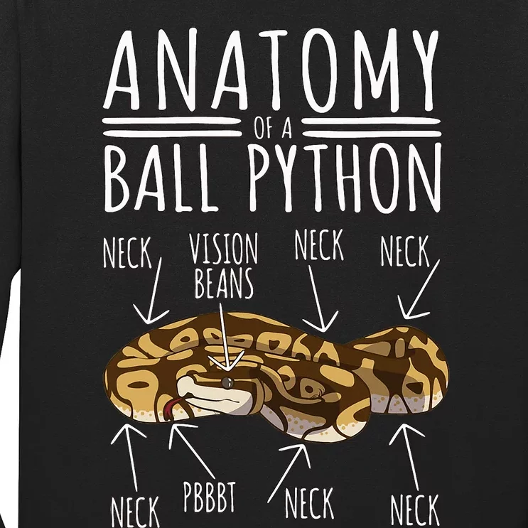 Python Snake Owner Anatomy Of A Ball Python Long Sleeve Shirt