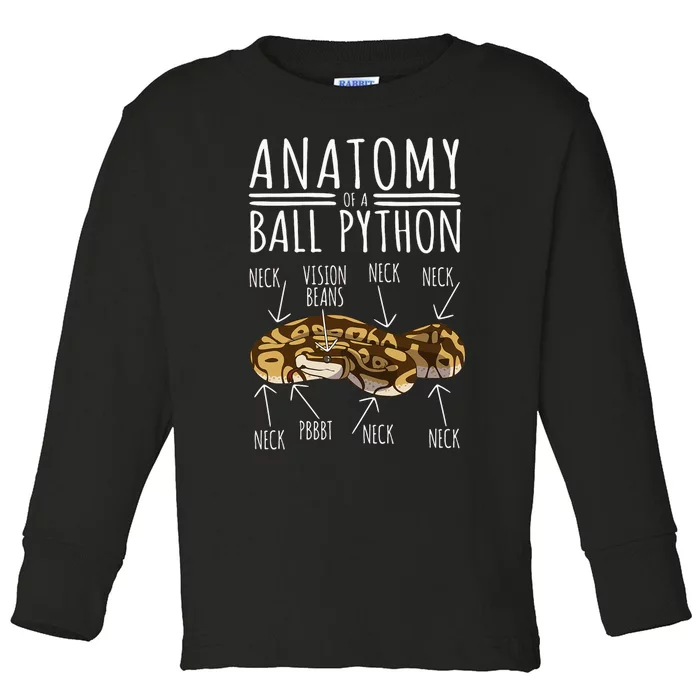 Python Snake Owner Anatomy Of A Ball Python Toddler Long Sleeve Shirt