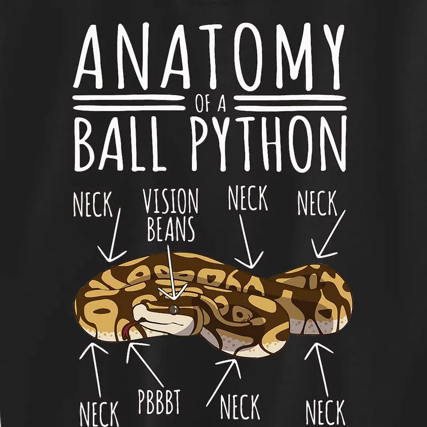 Python Snake Owner Anatomy Of A Ball Python Kids Sweatshirt