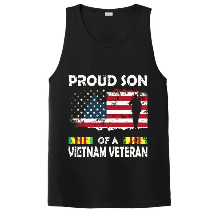 Proud Son Of A Vietnam Veteran Shirt | Vietnam War Vet Performance Tank