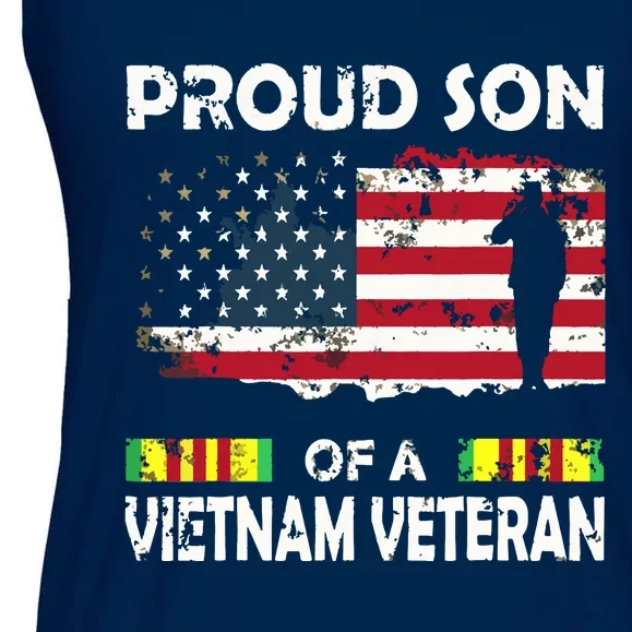 Proud Son Of A Vietnam Veteran Shirt | Vietnam War Vet Ladies Essential Flowy Tank