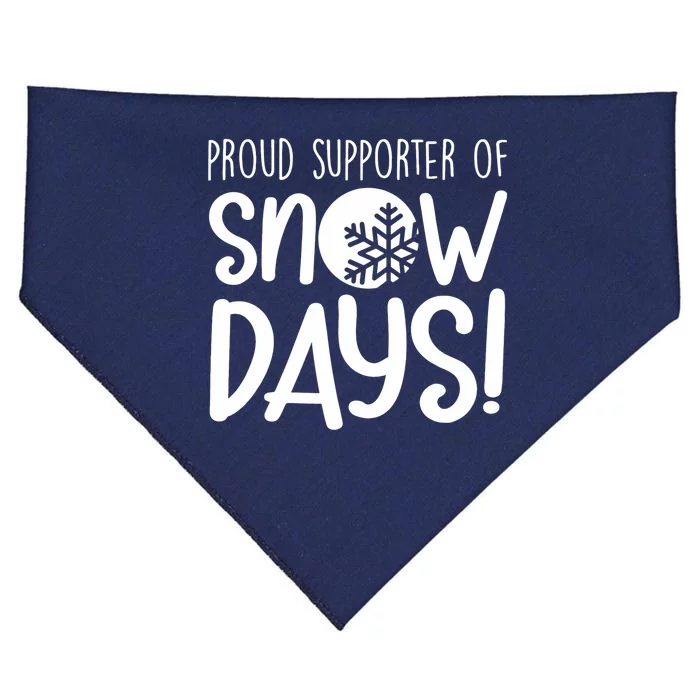 Proud Supporter Of Snow Days Vintage Snow Quote Snow Lover USA-Made Doggie Bandana