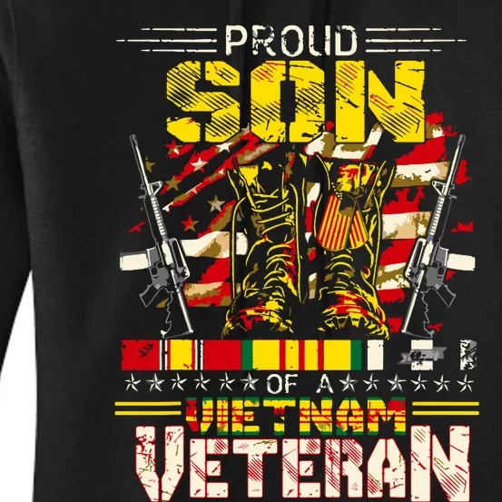 Proud Son Of A Vietnam Veteran, Vietnam War Vet Women's Pullover Hoodie