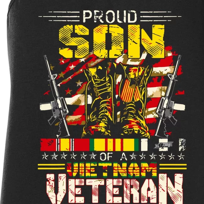 Proud Son Of A Vietnam Veteran, Vietnam War Vet Women's Racerback Tank