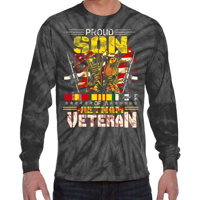 Proud Son Of A Vietnam Veteran, Vietnam War Vet Tie-Dye Long Sleeve Shirt