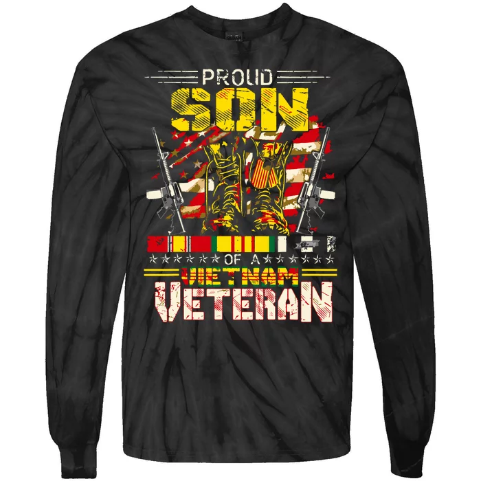 Proud Son Of A Vietnam Veteran, Vietnam War Vet Tie-Dye Long Sleeve Shirt