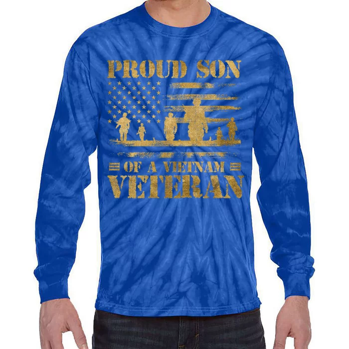 Proud Son Of A Vietnam Veteran Cute Gift Tie-Dye Long Sleeve Shirt