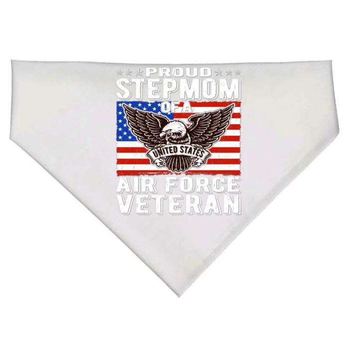 Proud Stepmom Of Us Air Force Veteran Patriotic Military Mom Gift USA-Made Doggie Bandana