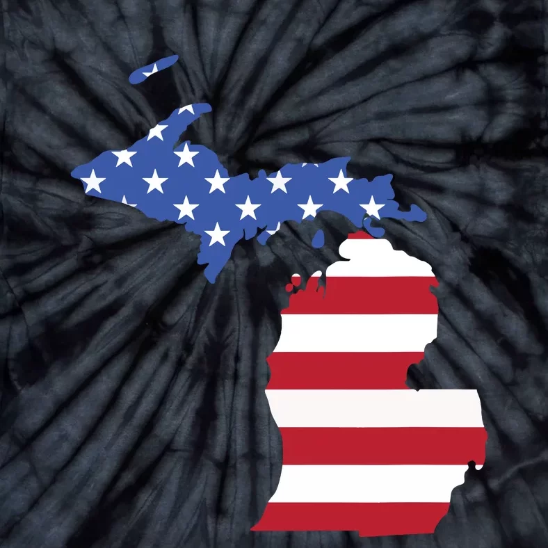 Patriotic State Of Michigan Usa Flag Tie-Dye T-Shirt