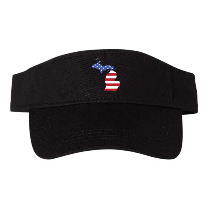 Patriotic State Of Michigan Usa Flag Valucap Bio-Washed Visor