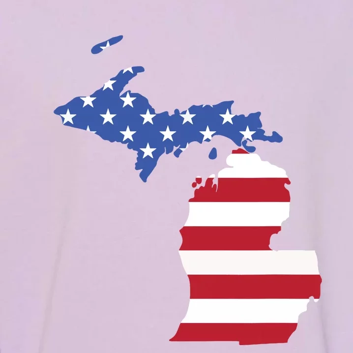 Patriotic State Of Michigan Usa Flag Garment-Dyed Sweatshirt