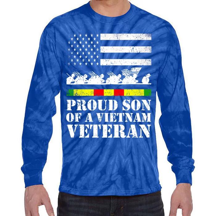 Proud Son Of A Vietnam Veteran Gift Tie-Dye Long Sleeve Shirt