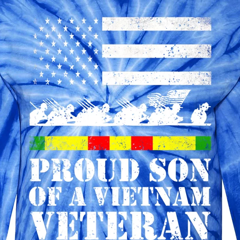 Proud Son Of A Vietnam Veteran Gift Tie-Dye Long Sleeve Shirt