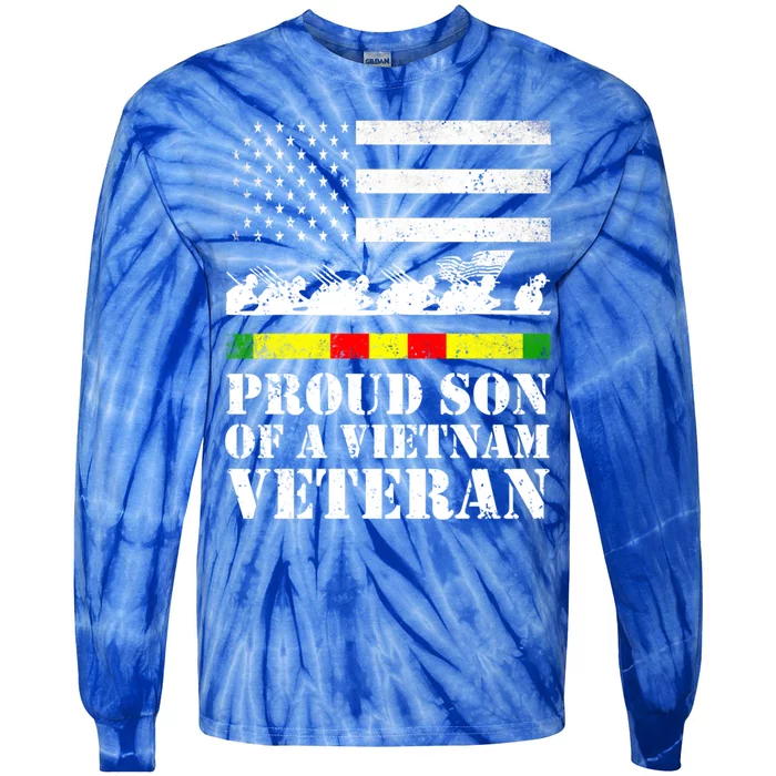 Proud Son Of A Vietnam Veteran Gift Tie-Dye Long Sleeve Shirt