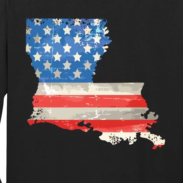 Patriotic State Of Louisiana Usa Flag Long Sleeve Shirt