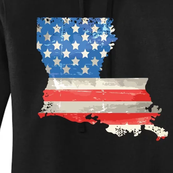 Patriotic State Of Louisiana Usa Flag Women's Pullover Hoodie