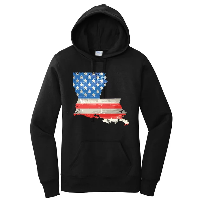 Patriotic State Of Louisiana Usa Flag Women's Pullover Hoodie