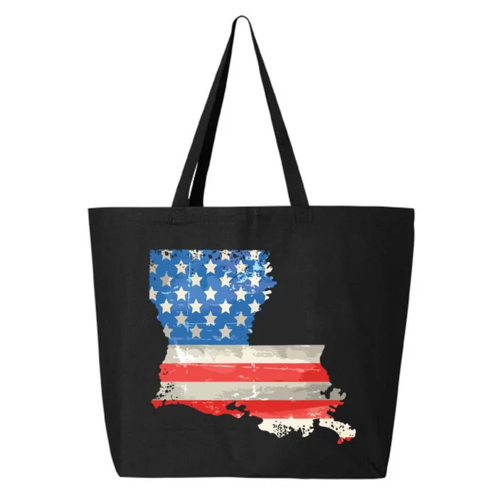 Patriotic State Of Louisiana Usa Flag 25L Jumbo Tote