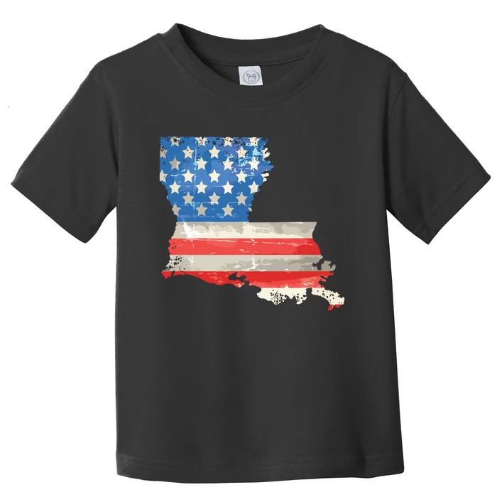 Patriotic State Of Louisiana Usa Flag Toddler T-Shirt