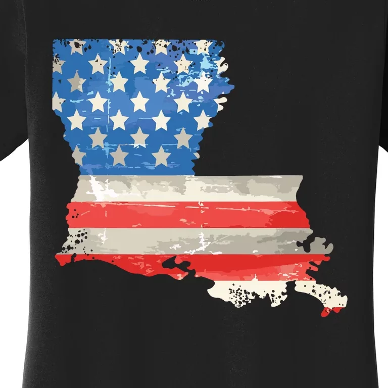 Patriotic State Of Louisiana Usa Flag Women's T-Shirt