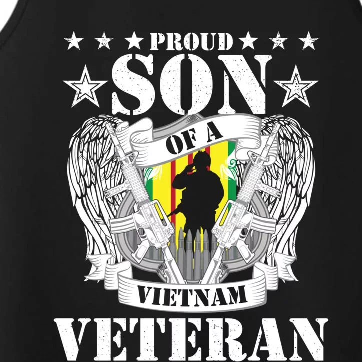 Proud Son Of A Vietnam Veteran Us Patriotic Veteran's Day Gift Performance Tank