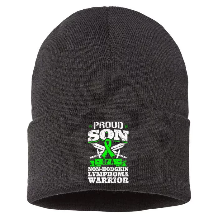 Proud Son Of A Non Hodgkin Lymphoma Warrior Awareness Sustainable Knit Beanie