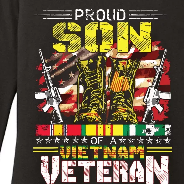 Proud Son Of A Vietnam Veteran Vietnam War Vet Womens CVC Long Sleeve Shirt