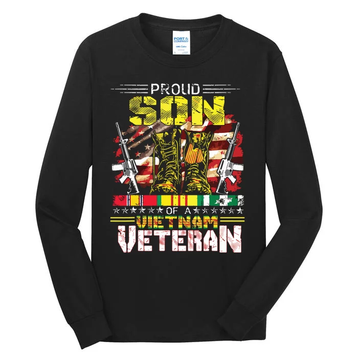 Proud Son Of A Vietnam Veteran Vietnam War Vet Tall Long Sleeve T-Shirt