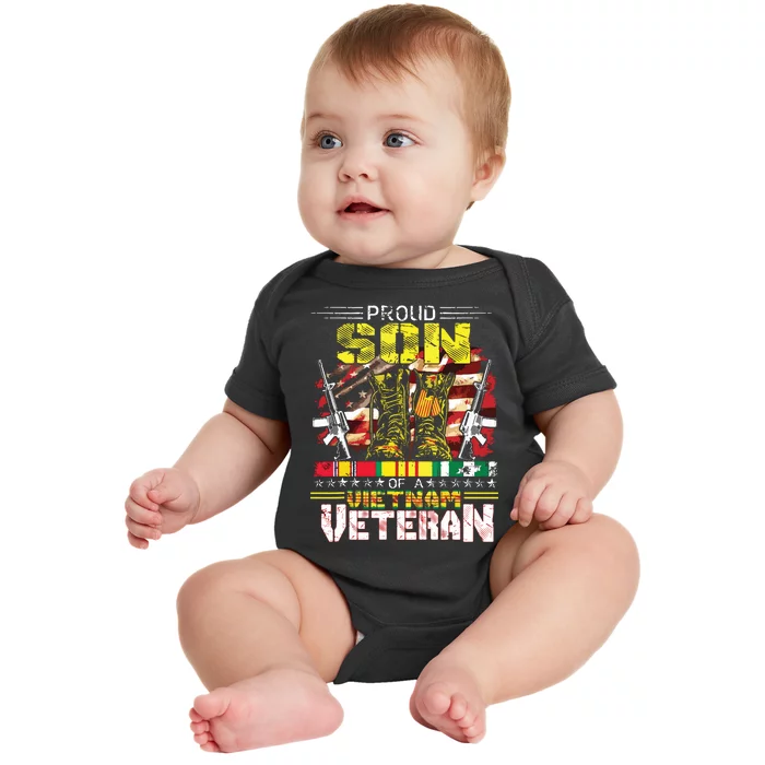 Proud Son Of A Vietnam Veteran Vietnam War Vet Baby Bodysuit