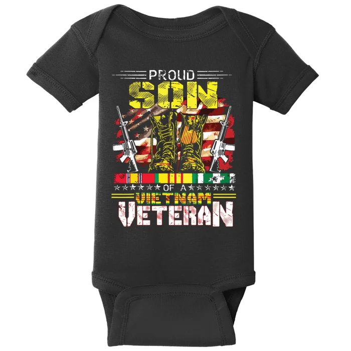 Proud Son Of A Vietnam Veteran Vietnam War Vet Baby Bodysuit