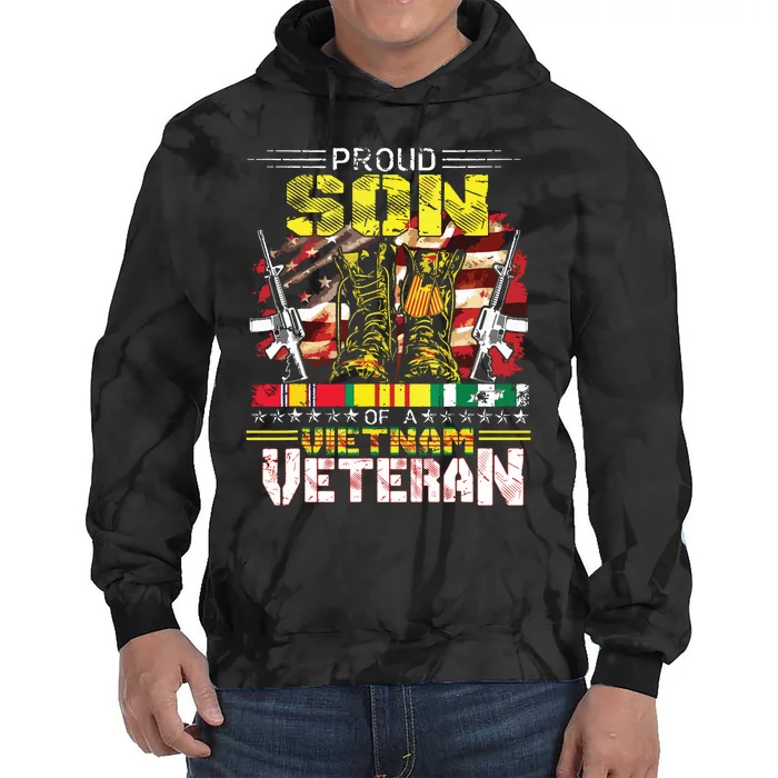 Proud Son Of A Vietnam Veteran Vietnam War Vet Tie Dye Hoodie