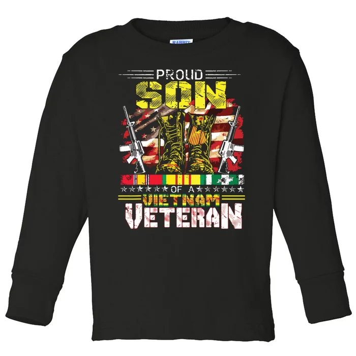 Proud Son Of A Vietnam Veteran Vietnam War Vet Toddler Long Sleeve Shirt