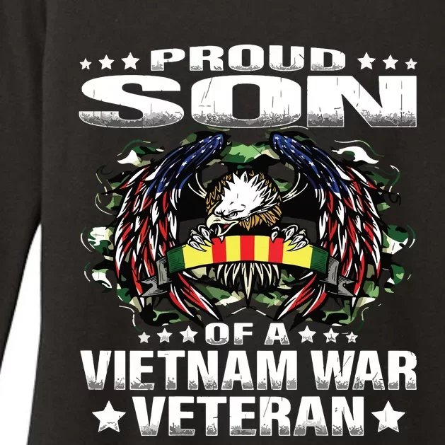 Proud Son Of A Vietnam War Veteran Military Vets Child Gift Womens CVC Long Sleeve Shirt