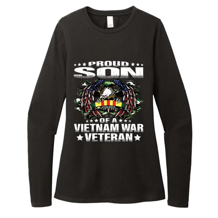 Proud Son Of A Vietnam War Veteran Military Vets Child Gift Womens CVC Long Sleeve Shirt