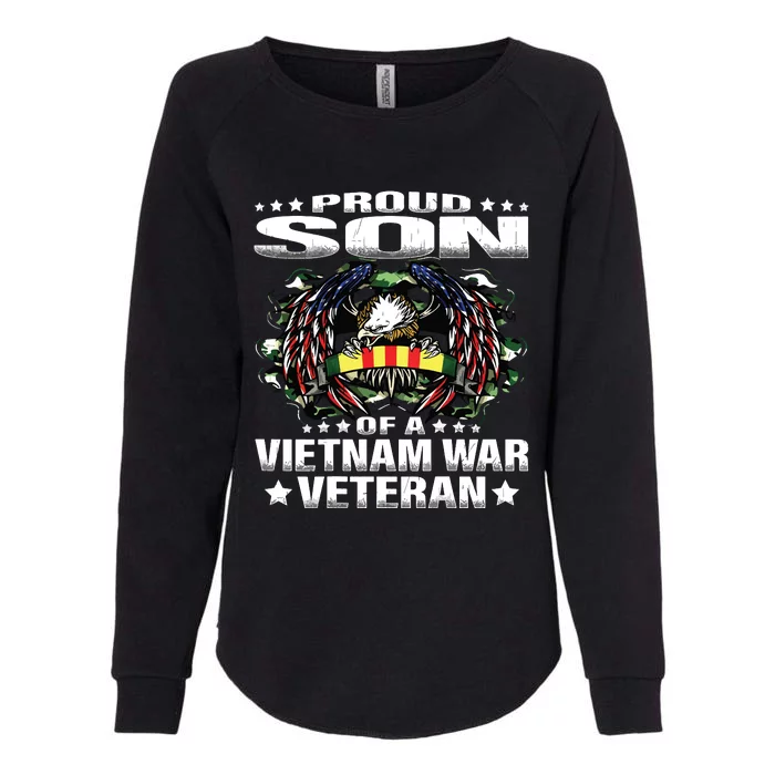 Proud Son Of A Vietnam War Veteran Military Vets Child Gift Womens California Wash Sweatshirt