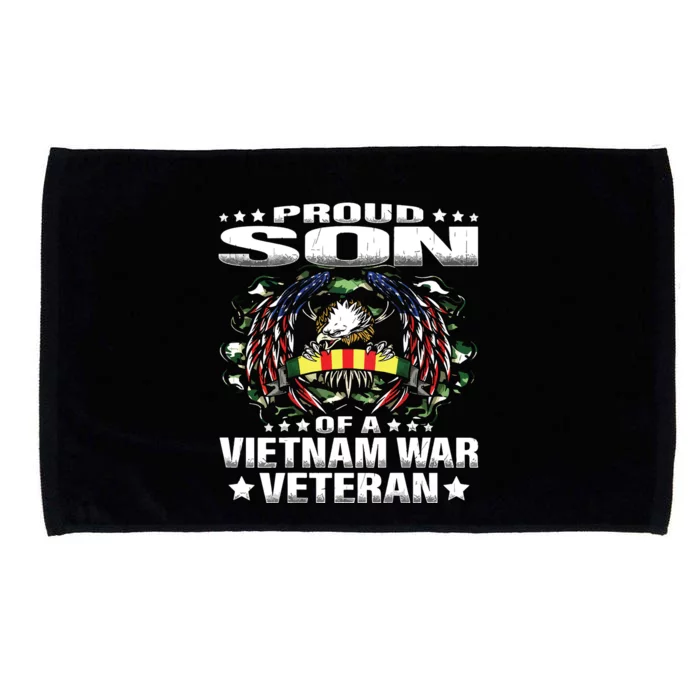 Proud Son Of A Vietnam War Veteran Military Vets Child Gift Microfiber Hand Towel