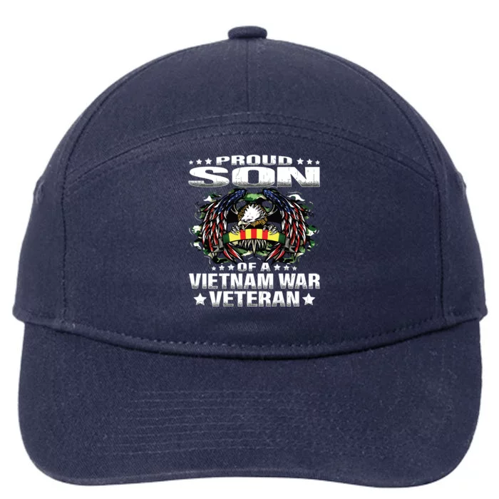 Proud Son Of A Vietnam War Veteran Military Vets Child Gift 7-Panel Snapback Hat