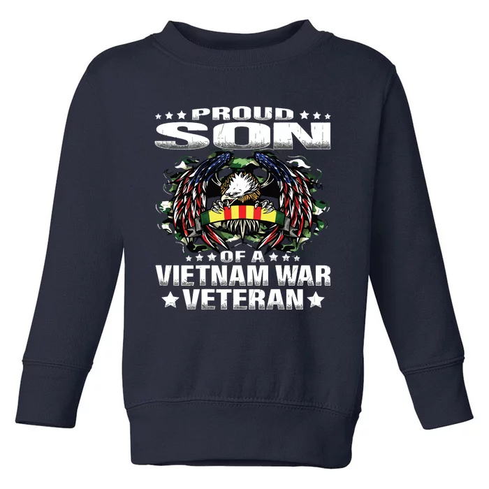 Proud Son Of A Vietnam War Veteran Military Vets Child Gift Toddler Sweatshirt