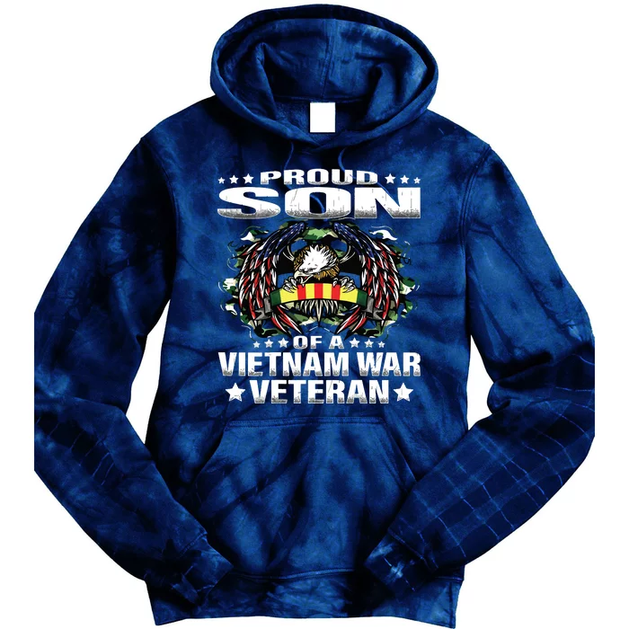 Proud Son Of A Vietnam War Veteran Military Vets Child Gift Tie Dye Hoodie